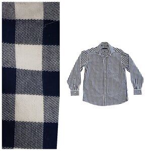 Men's Tommy Hilfiger Blue White Gingham Regular Fit Dress Shirt Medium